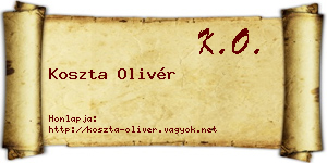 Koszta Olivér névjegykártya