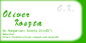 oliver koszta business card